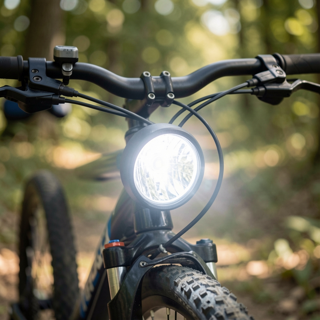 Luz LED delantera recargable por USB para bicicleta con haz de luz blanco
