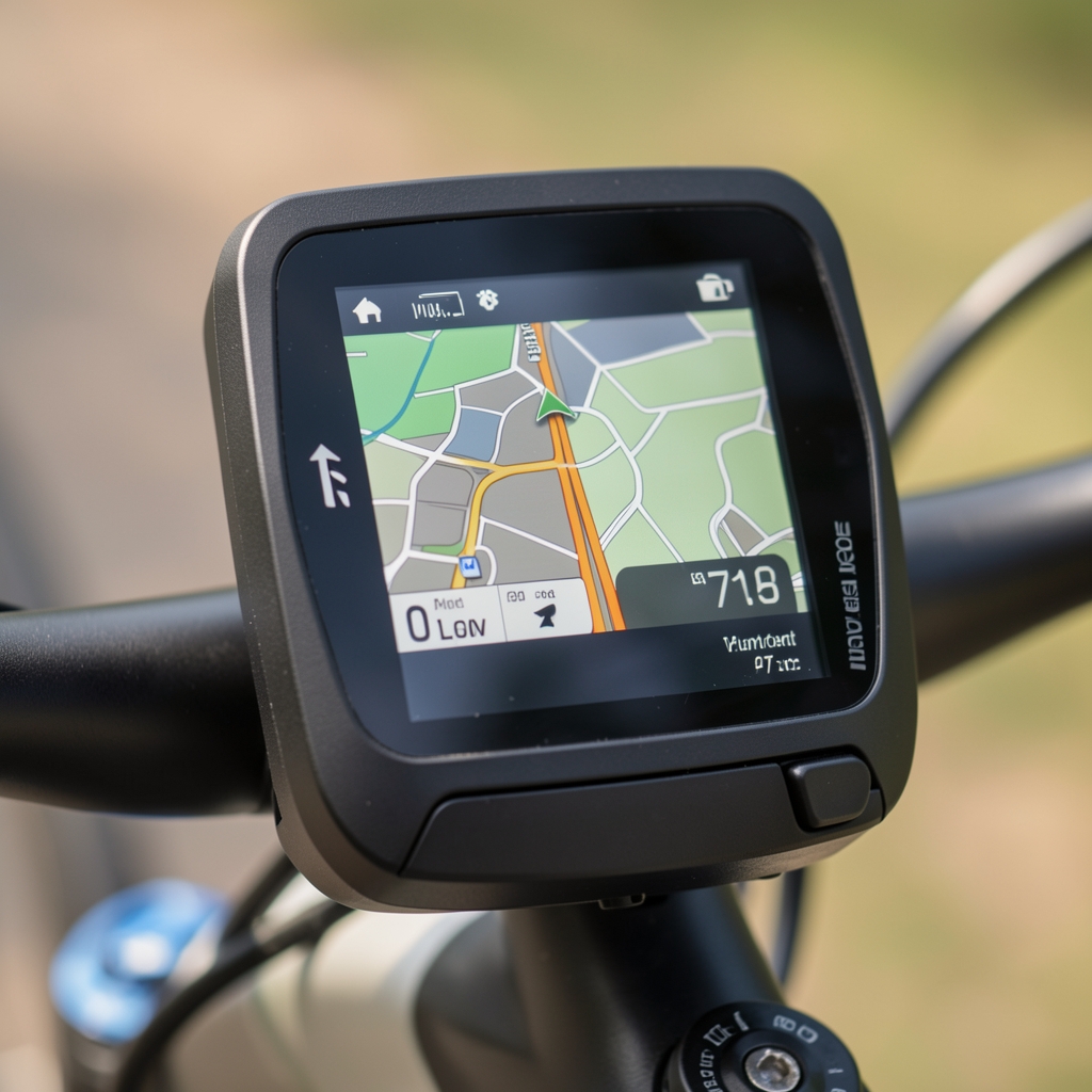 Pantalla de navegación compacta para bicicleta con indicador de dirección de giro
